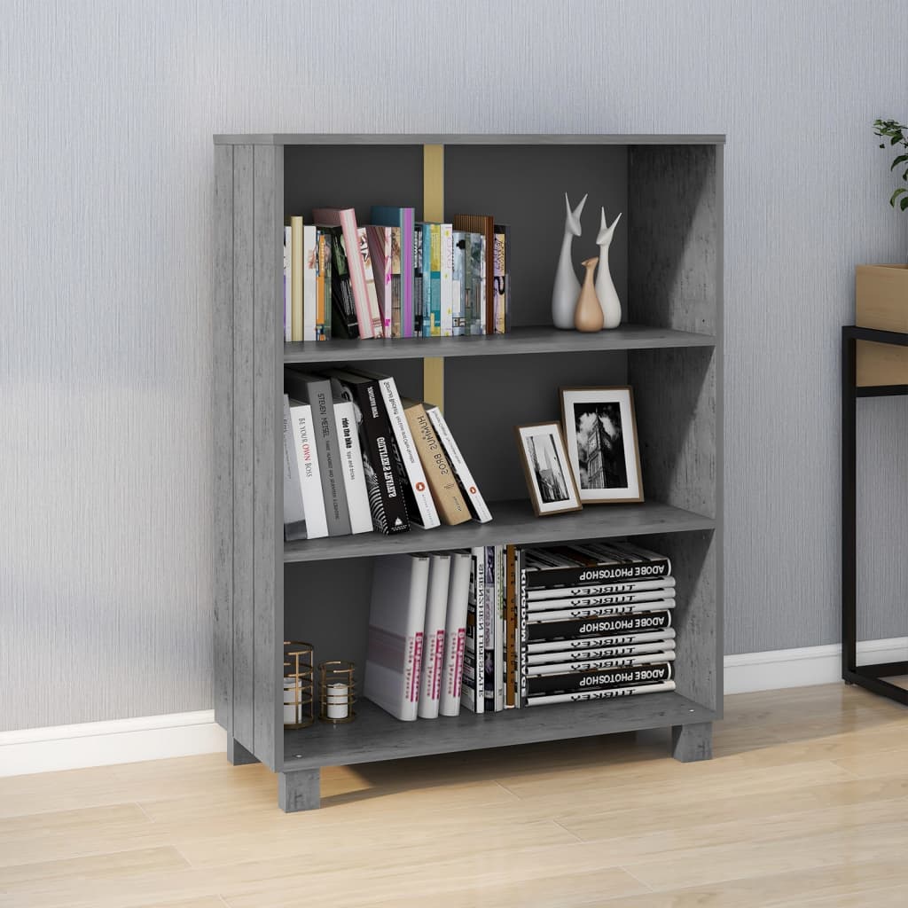 Bokhylle Hamar Mørkegrå 85X35X112 Cm Heltre Furu
