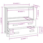 Skjenk Hamar Hvit 85X35X80 Cm Heltre Furu