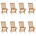 Sammenleggbare Hagestoler 8 Stk Heltre Teak