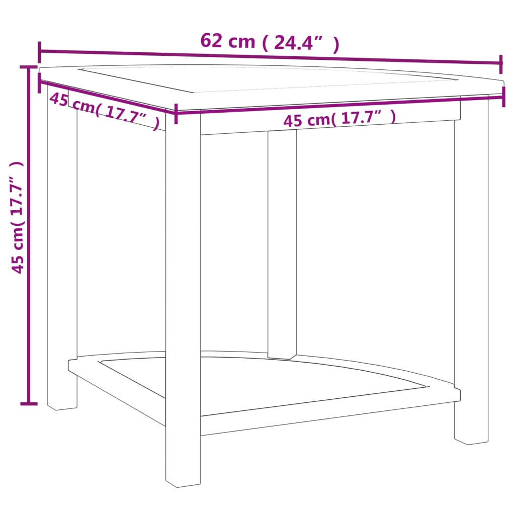 Sidebord Til Baderom 45X45X45 Cm Heltre Teak