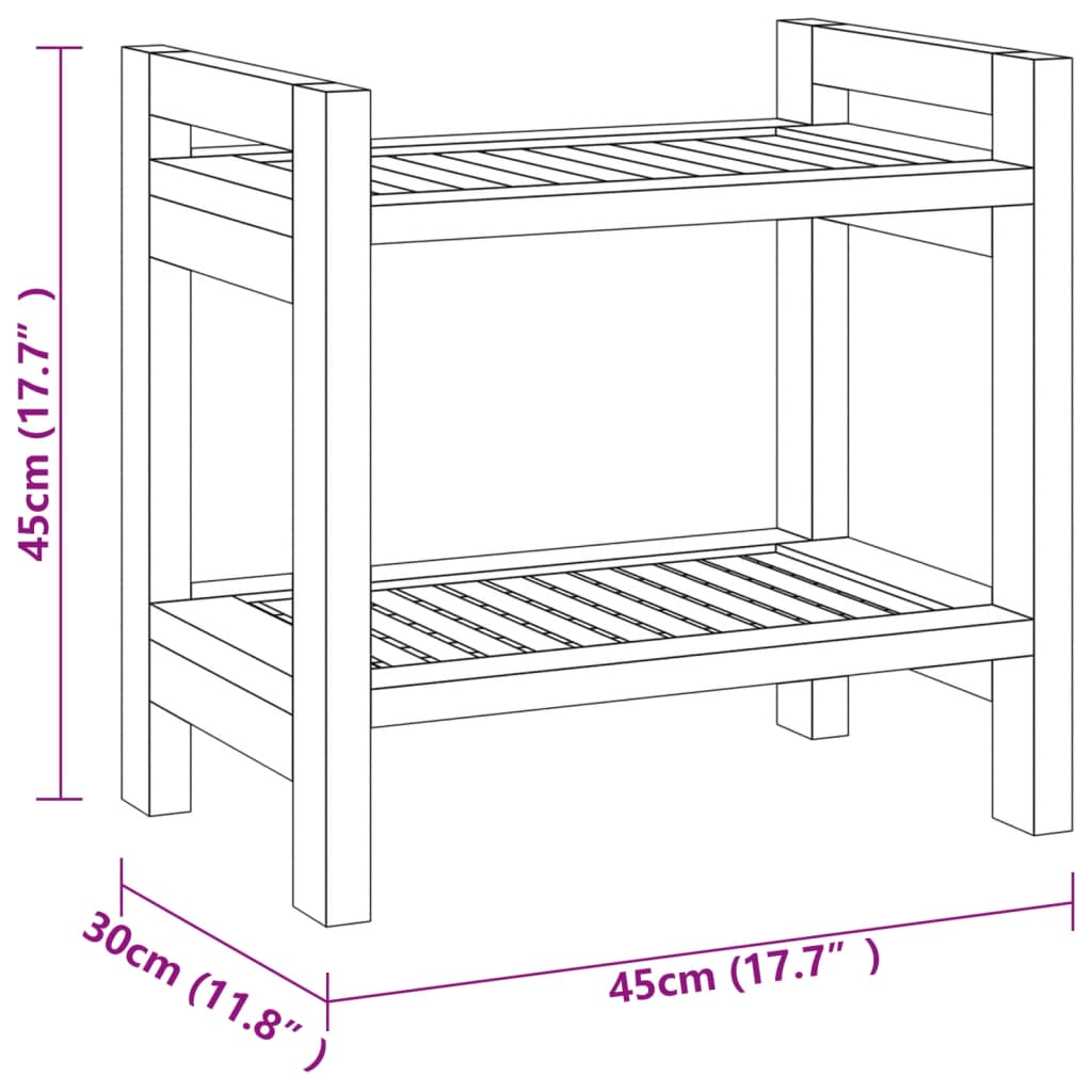 Sidebord Til Baderom 60X30X45 Cm Heltre Teak
