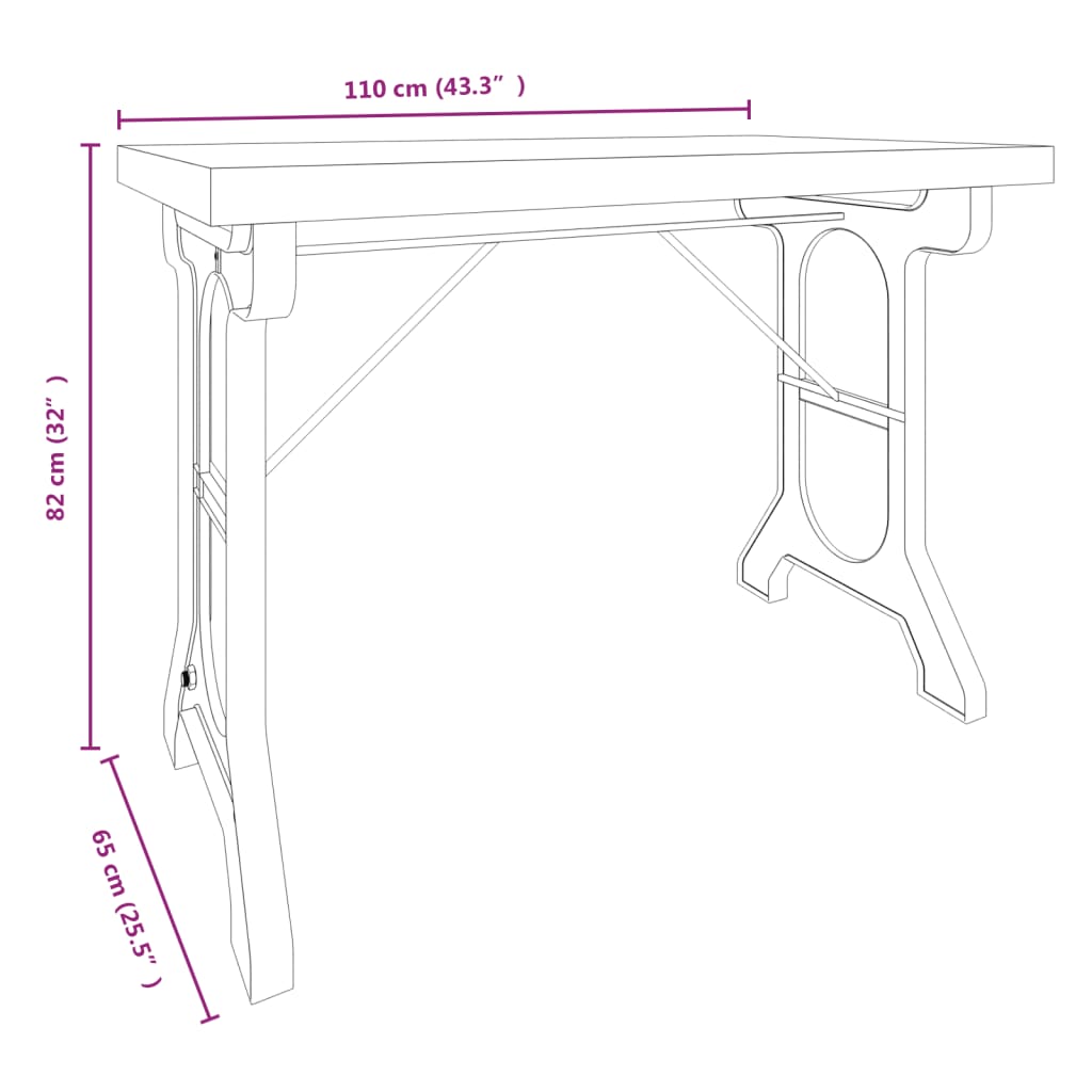 Spisebord 110X65X82 Cm Heltre Gran Og Jern