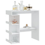 Barbord Med Oppbevaring Hvit 100X50X101,5 Cm Konstruert Tre