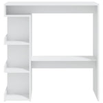Barbord Med Oppbevaring Hvit 100X50X101,5 Cm Konstruert Tre