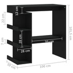 Barbord Med Oppbevaring Svart 100X50X101,5 Cm Konstruert Tre
