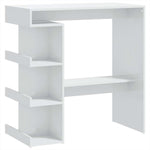 Barbord Med Oppbevaringsstativ Høyglans Hvit 100X50X101,5 Cm