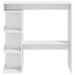 Barbord Med Oppbevaringsstativ Høyglans Hvit 100X50X101,5 Cm