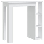 Barbord Med Hylle Hvit 102X50X103,5 Cm Konstruert Tre