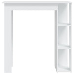 Barbord Med Hylle Hvit 102X50X103,5 Cm Konstruert Tre