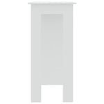 Barbord Med Hylle Hvit 102X50X103,5 Cm Konstruert Tre