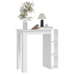 Barbord Med Hylle Hvit 102X50X103,5 Cm Konstruert Tre