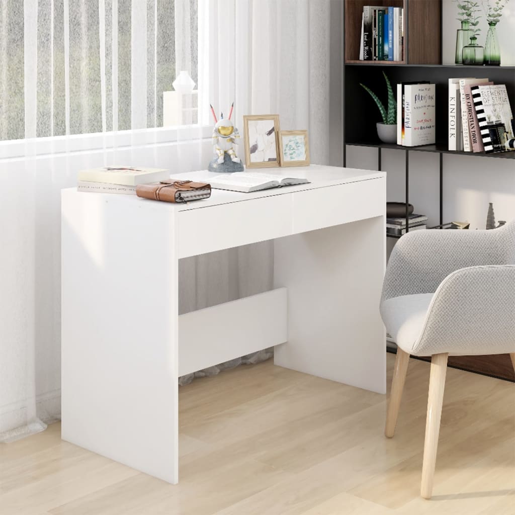 Skrivebord Hvit 101X50X76,5 Cm Konstruert Tre