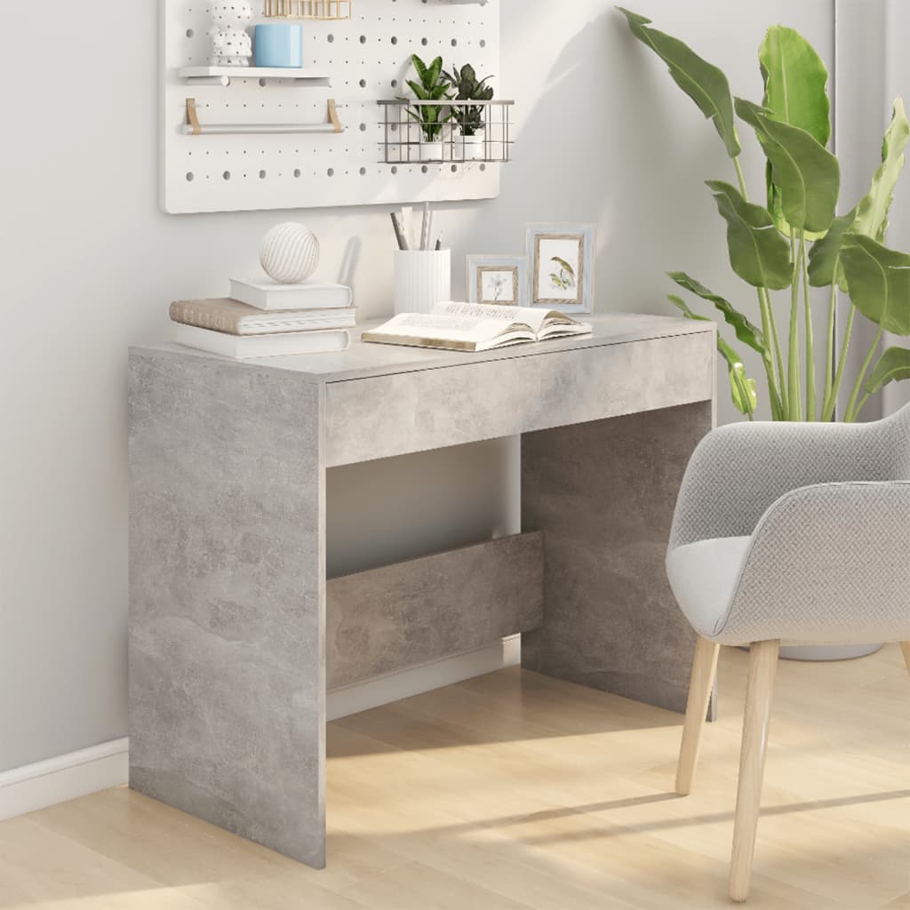 Skrivebord Betonggrå 101X50X76,5 Cm Konstruert Tre
