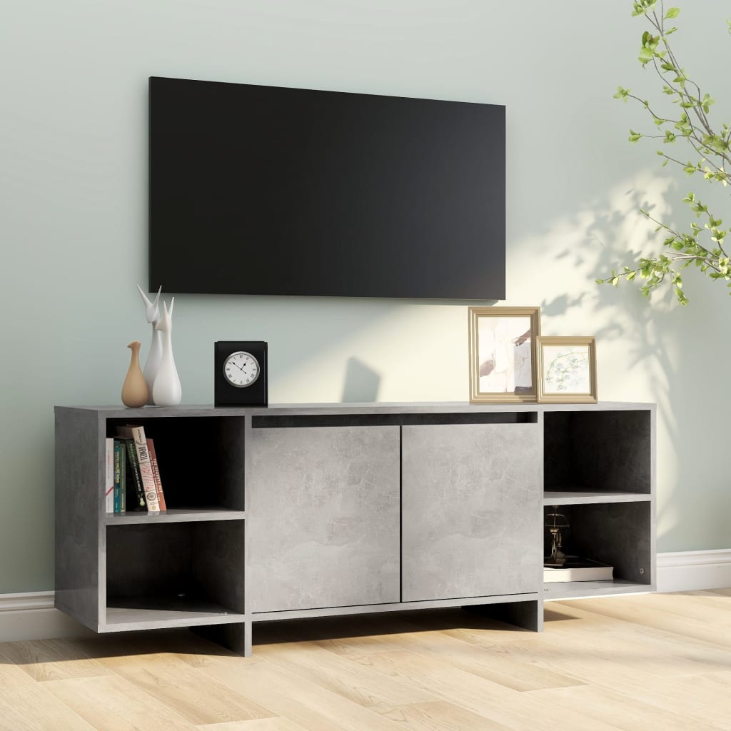 Tv-Benk Betonggrå 130X35X50 Cm Konstruert Tre