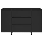 Skjenk Med 3 Skuffer Svart 120X41X75 Cm Konstruert Tre