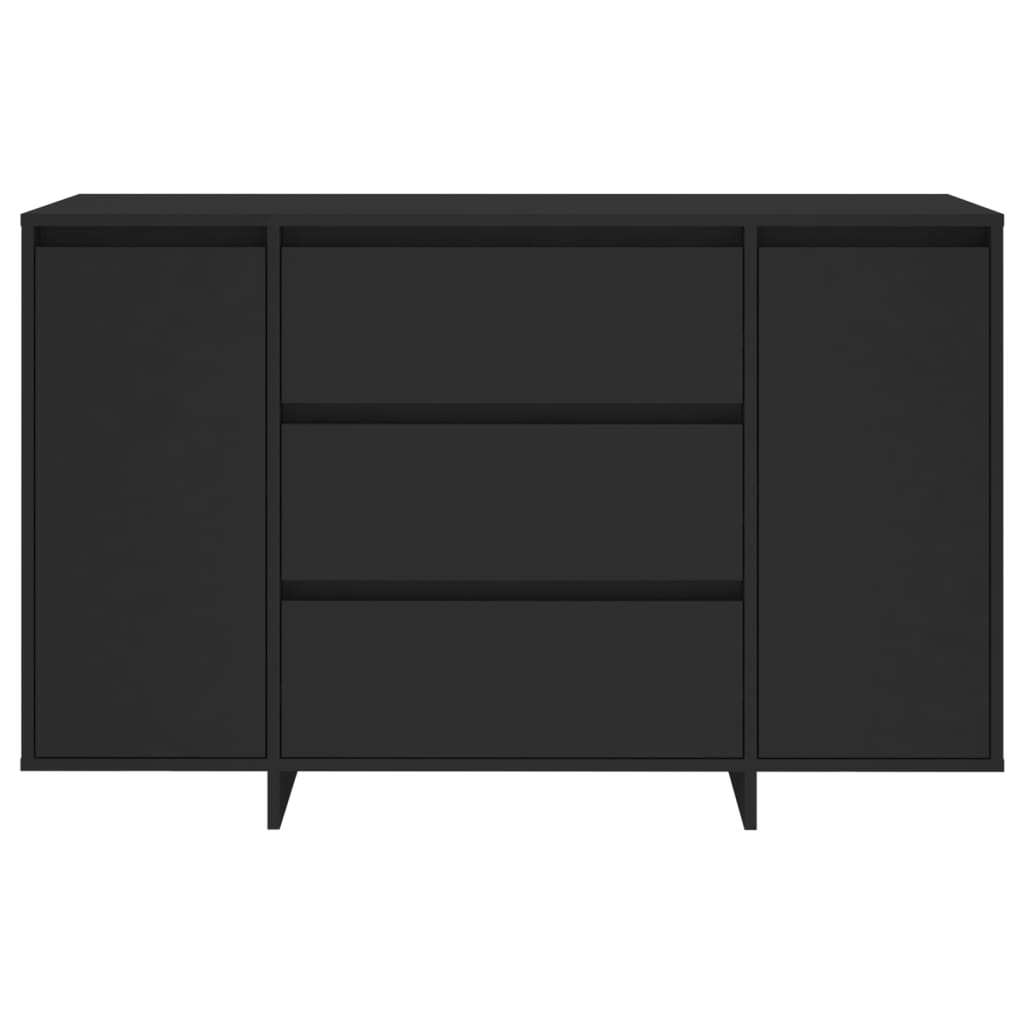 Skjenk Med 3 Skuffer Svart 120X41X75 Cm Konstruert Tre