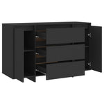 Skjenk Med 3 Skuffer Svart 120X41X75 Cm Konstruert Tre