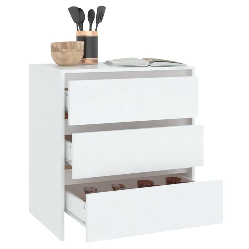 Skjenk Hvit 70X41X75 Cm Konstruert Tre