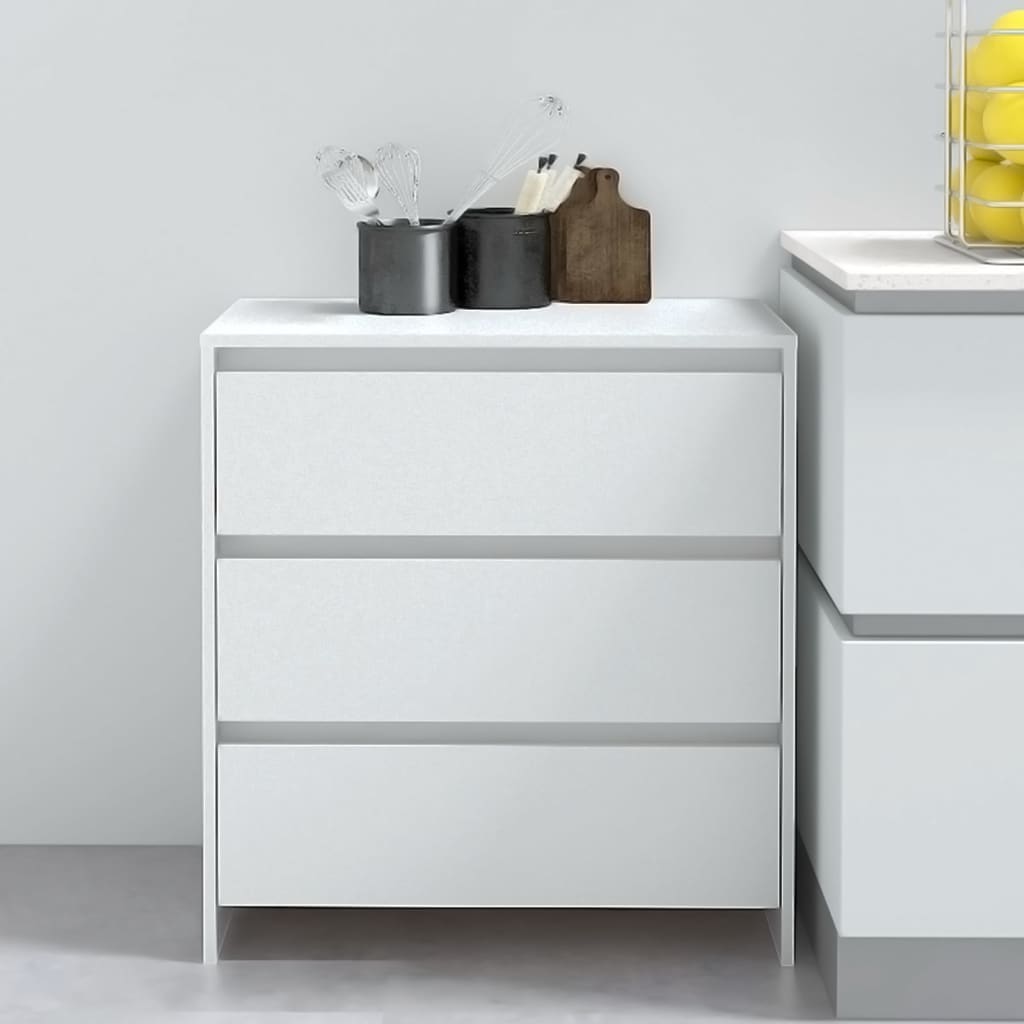 Skjenk Hvit 70X41X75 Cm Konstruert Tre