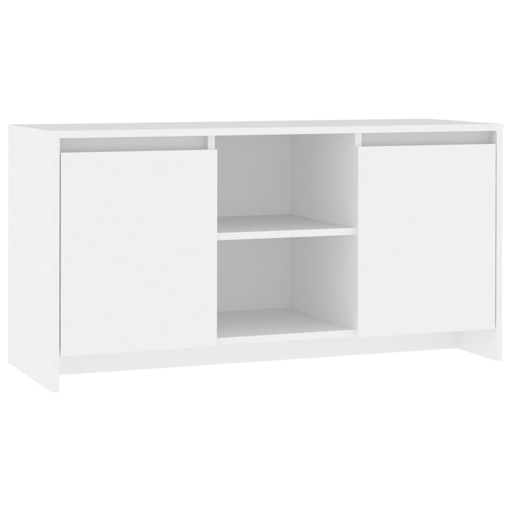 Tv-Benk Hvit 102X37,5X52,5 Cm Konstruert Tre