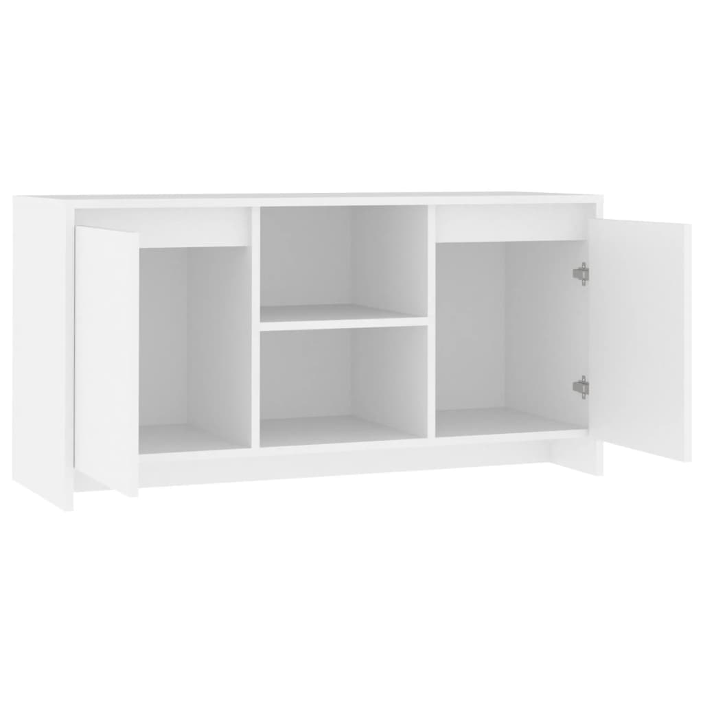 Tv-Benk Hvit 102X37,5X52,5 Cm Konstruert Tre