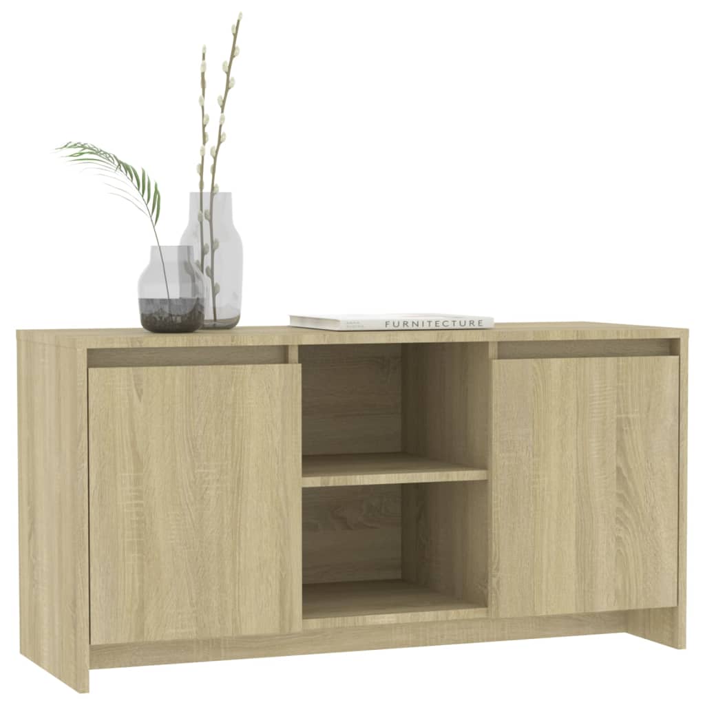 Tv-Benk Sonoma Eik 102X37,5X52,5 Cm Konstruert Tre
