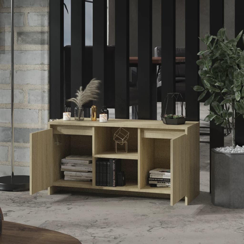 Tv-Benk Sonoma Eik 102X37,5X52,5 Cm Konstruert Tre