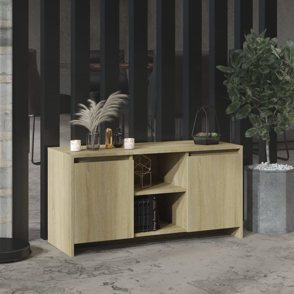 Tv-Benk Sonoma Eik 102X37,5X52,5 Cm Konstruert Tre