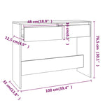 Konsollbord Hvit 100X35X76,5 Cm Konstruert Tre