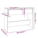 Salongbord Betonggrå 100X35X76,5 Cm Konstruert Tre