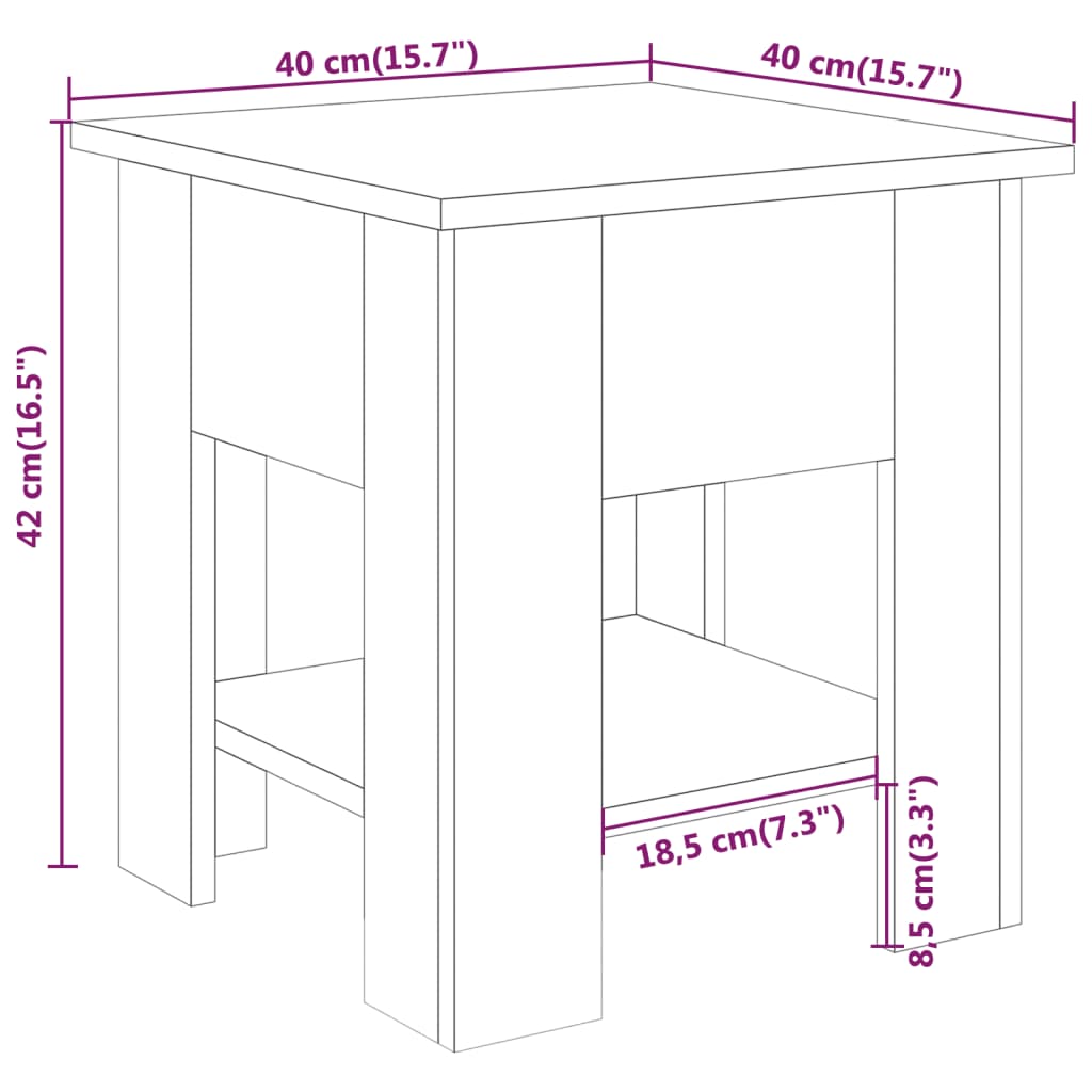 Salongbord Sonoma Eik 40X40X42 Cm Konstruert Tre