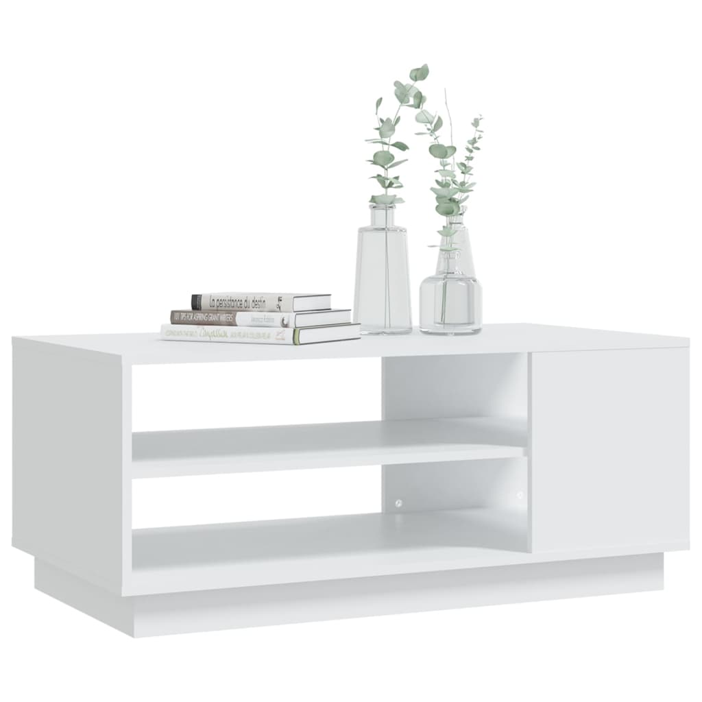 Salongbord Hvit 102X55X43 Cm Konstruert Tre