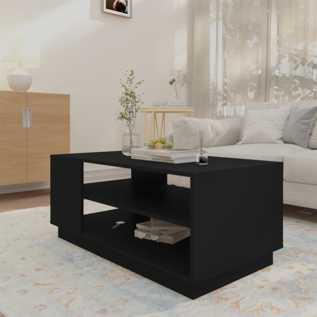 Salongbord Svart 102X55X43 Cm Konstruert Tre