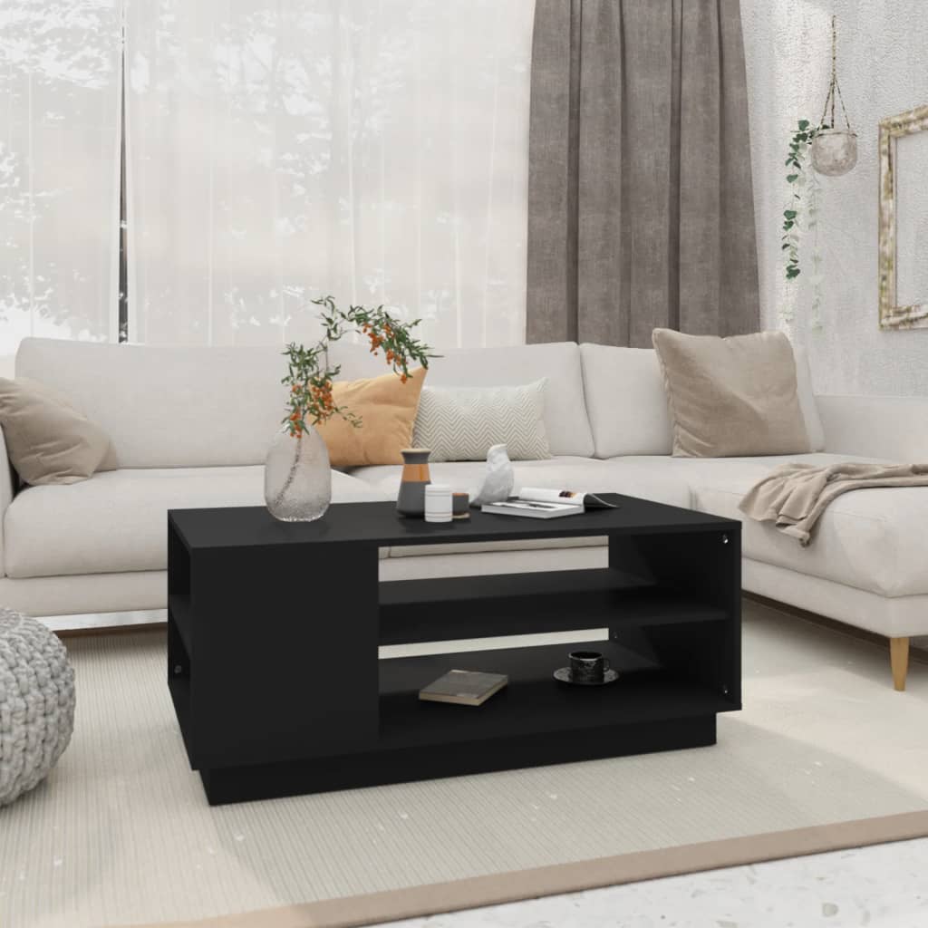 Salongbord Svart 102X55X43 Cm Konstruert Tre