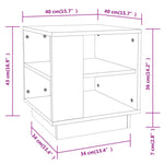 Salongbord Hvit 40X40X43 Cm Konstruert Tre
