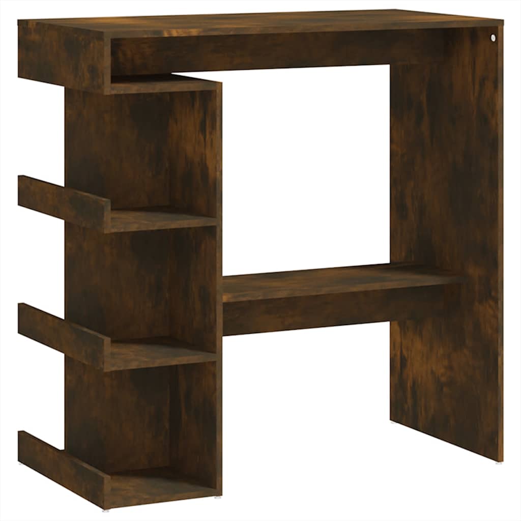 Barbord Med Oppbevaring Røkt Eik 100X50X101,5 Cm Konstruert Tre