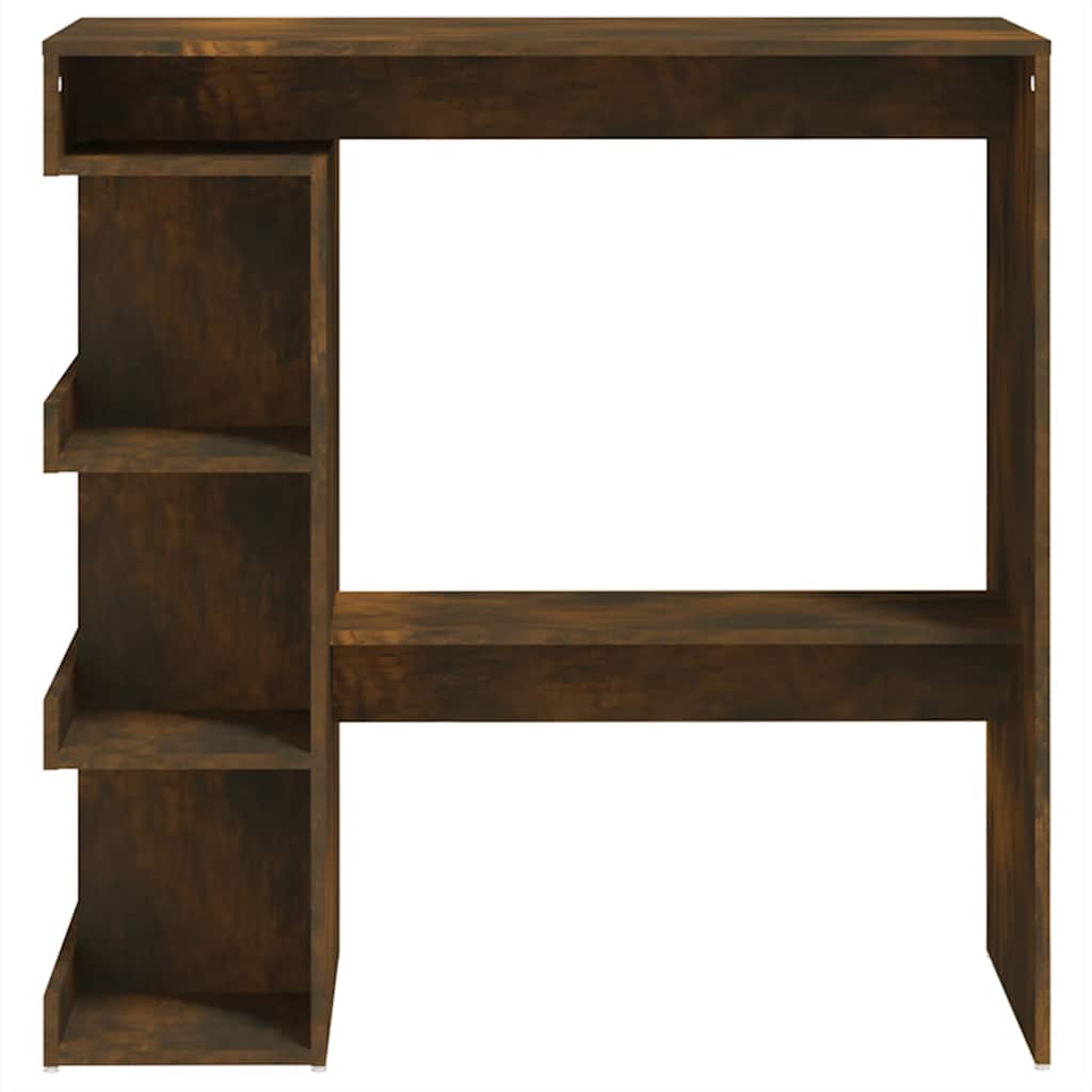 Barbord Med Oppbevaring Røkt Eik 100X50X101,5 Cm Konstruert Tre