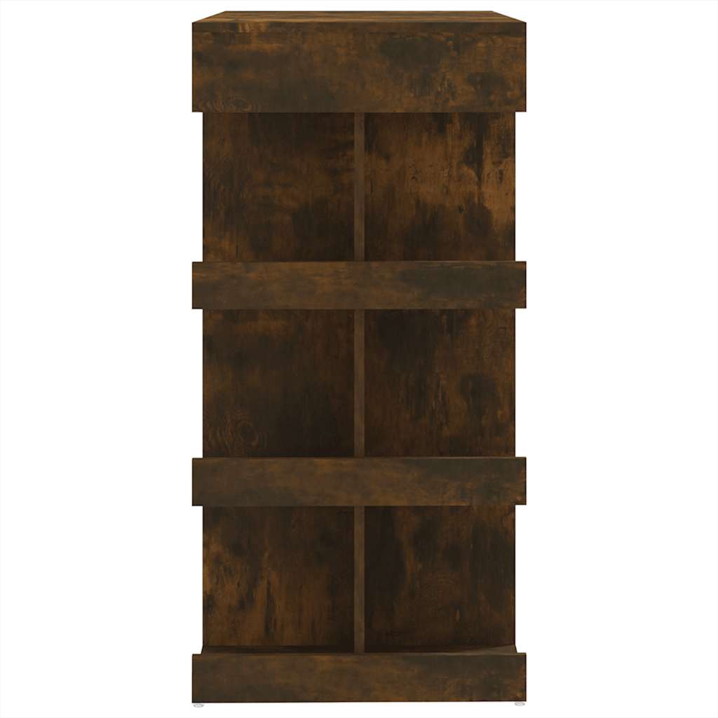 Barbord Med Oppbevaring Røkt Eik 100X50X101,5 Cm Konstruert Tre