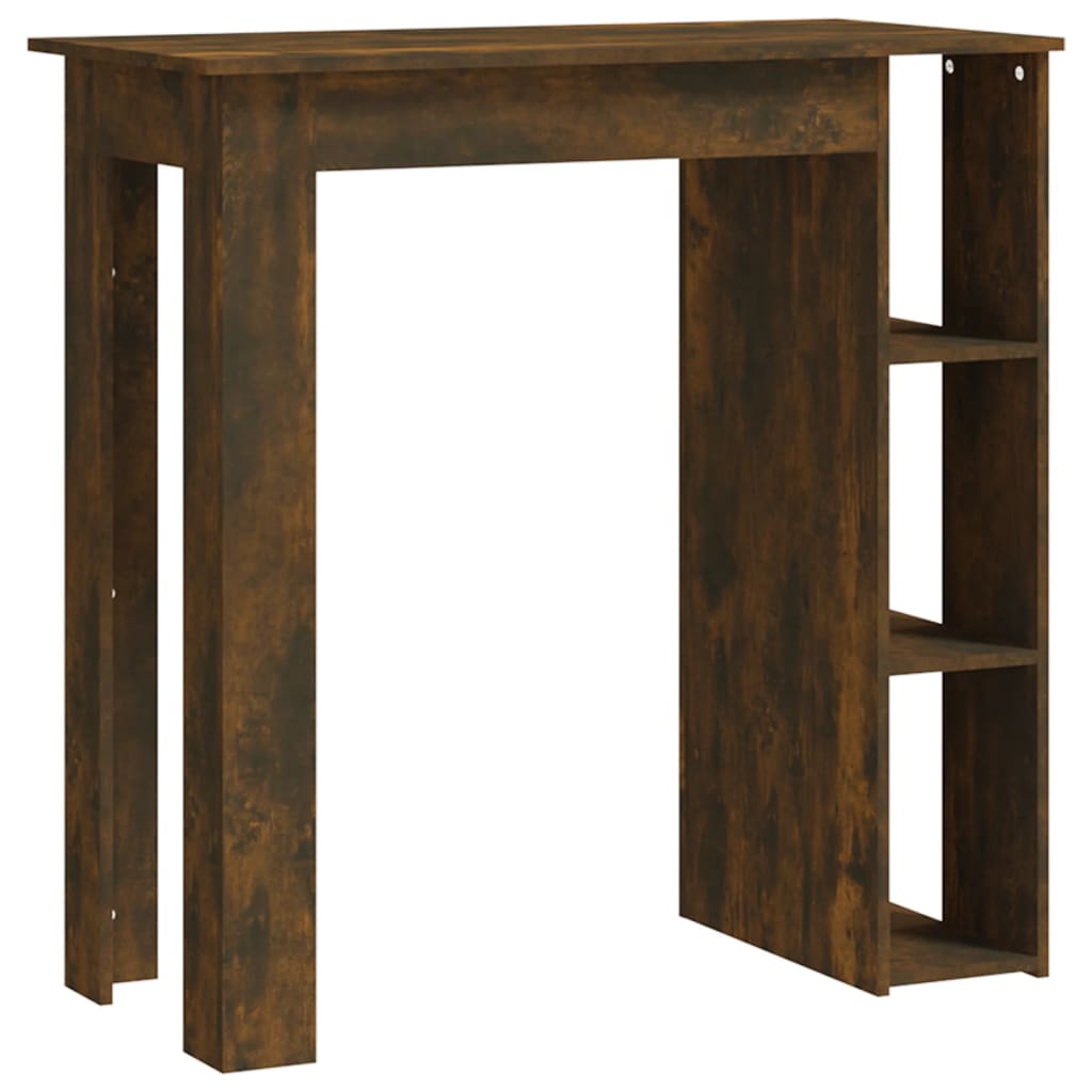 Barbord Med Hylle Røkt Eik 102X50X103,5 Cm