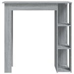 Barbord Med Hylle Grå Sonoma Eik 102X50X103,5 Cm Konstruert Tre