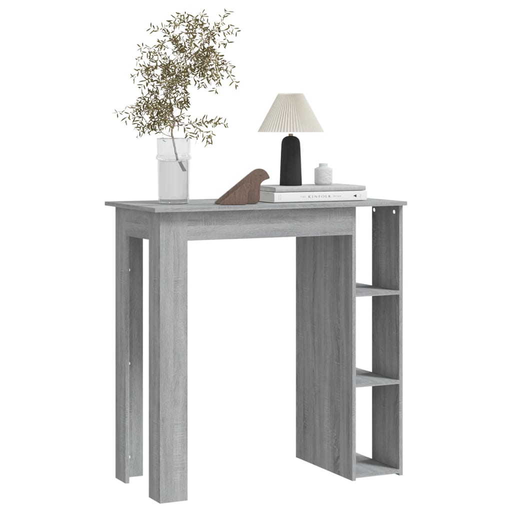 Barbord Med Hylle Grå Sonoma Eik 102X50X103,5 Cm Konstruert Tre