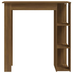 Barbord Med Hylle Brun Eik 102X50X103,5 Cm Konstruert Tre