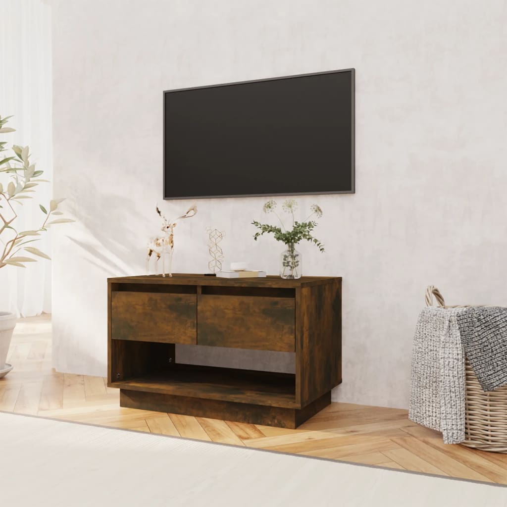 Tv-Benk Røkt Eik 70X41X44 Cm Konstruert Tre