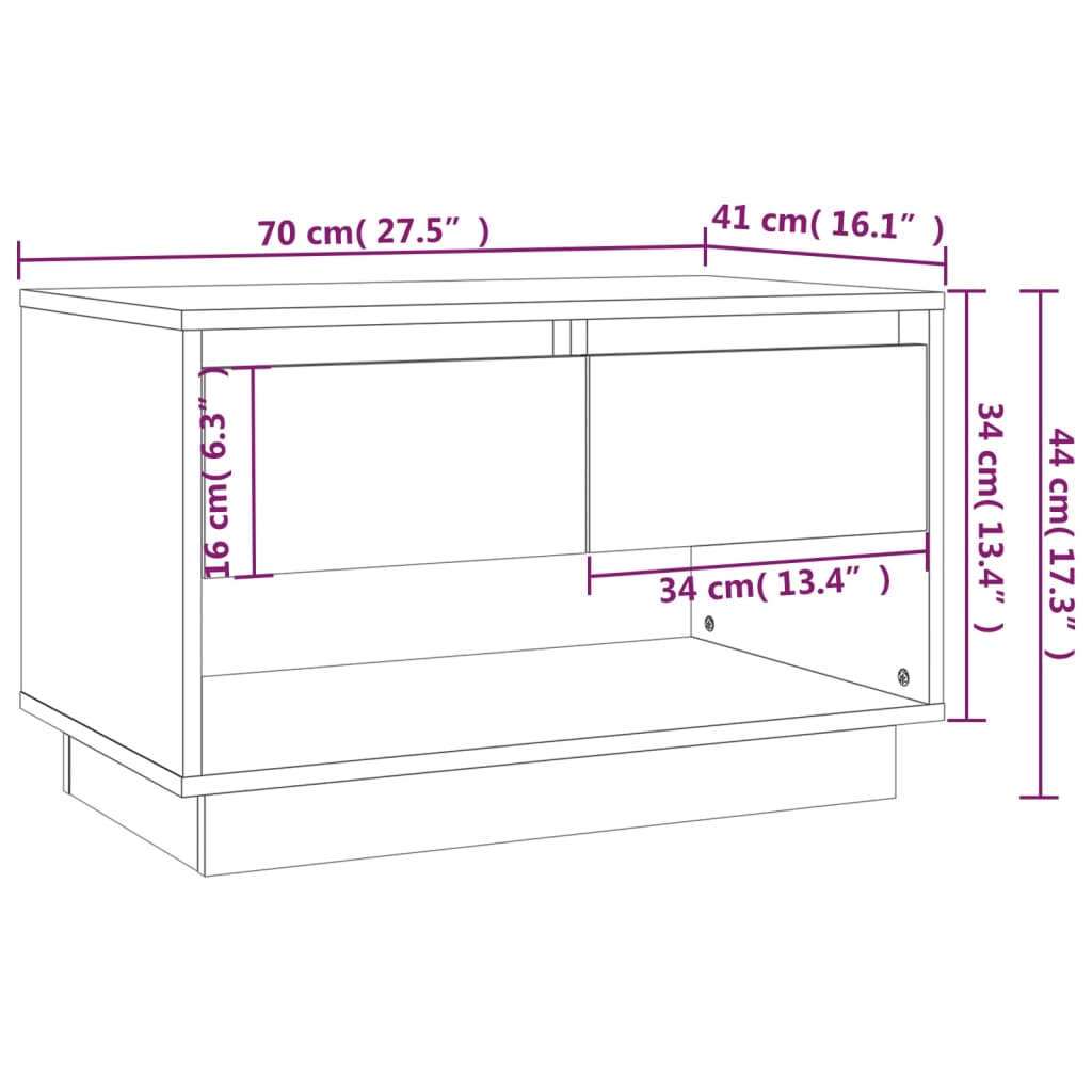 Tv-Benk Røkt Eik 70X41X44 Cm Konstruert Tre