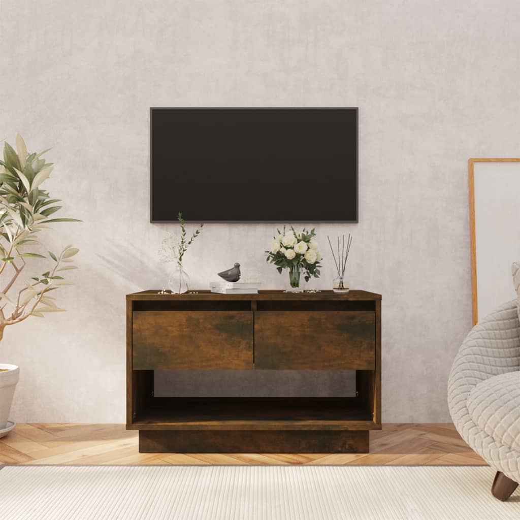 Tv-Benk Røkt Eik 70X41X44 Cm Konstruert Tre