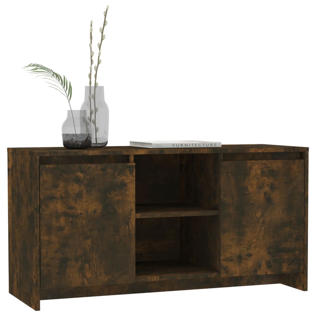 Tv-Benk Røkt Eik 102X37,5X52,5 Cm Konstruert Tre