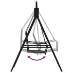 Hengebenk 124 Cm Svart Stål
