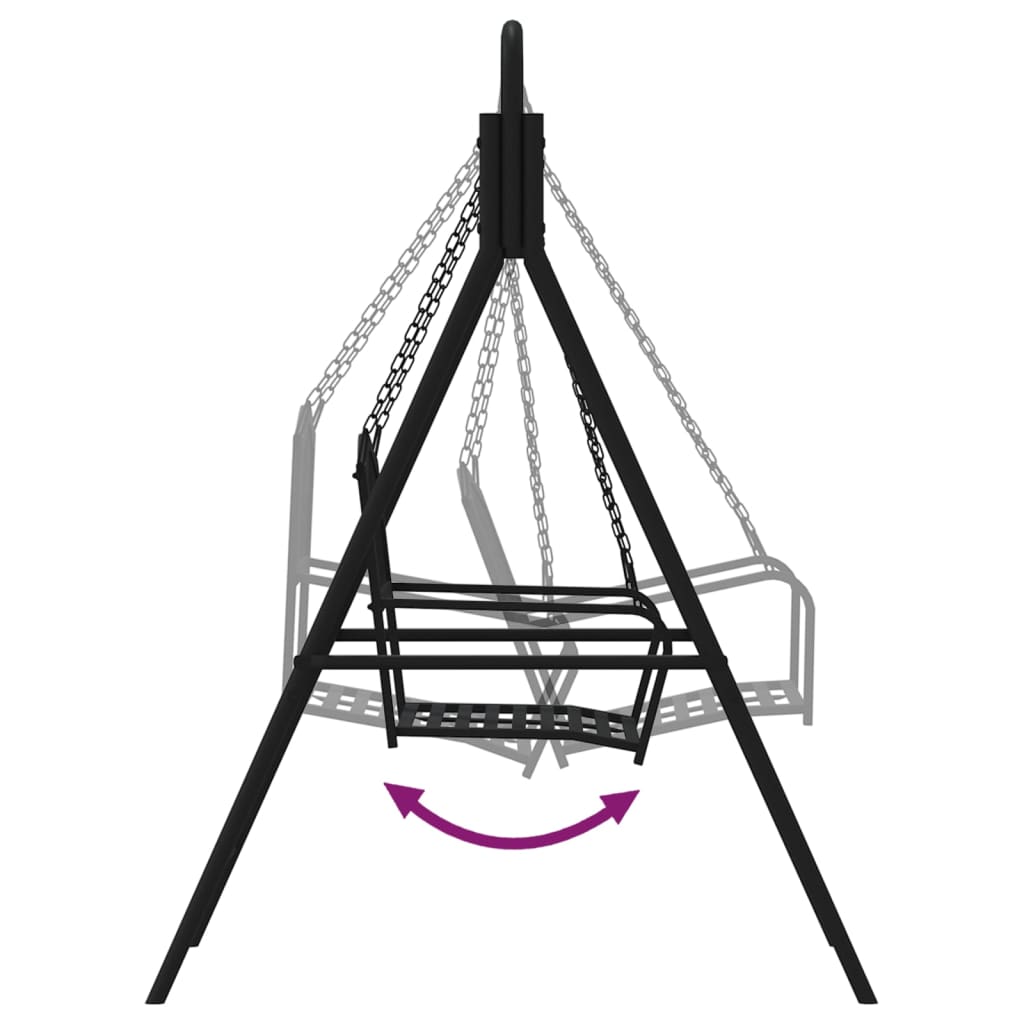 Hengebenk 124 Cm Svart Stål