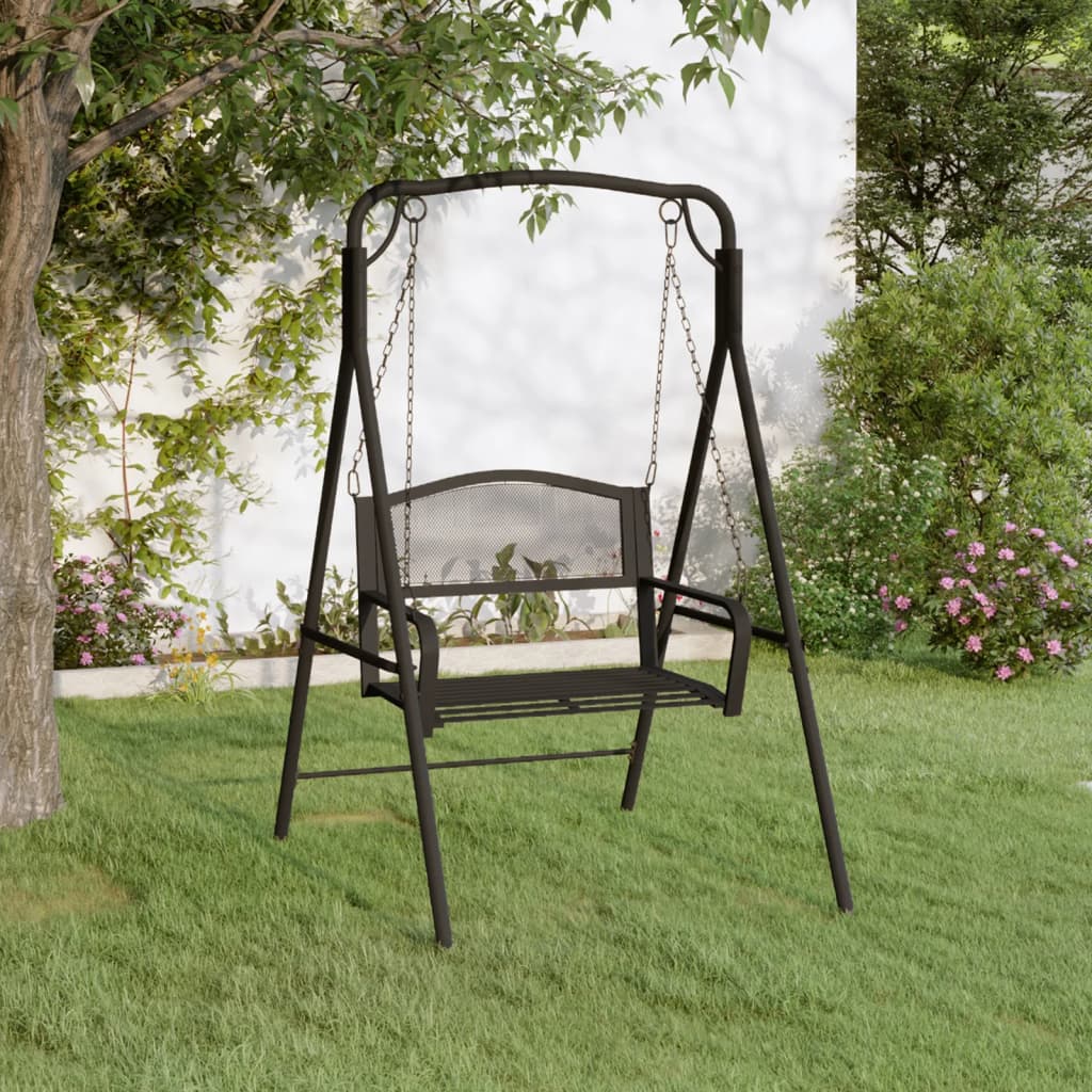 Hengebenk 124 Cm Svart Stål