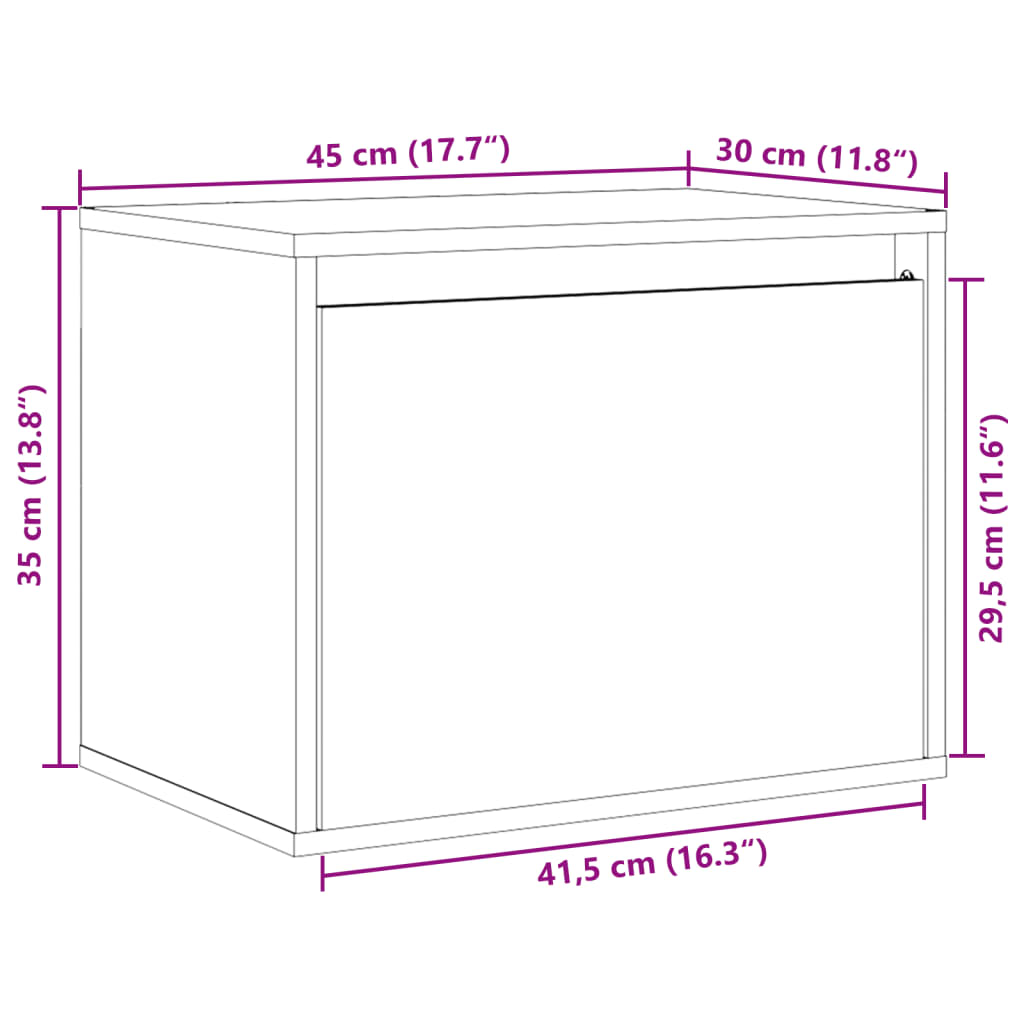 Veggskap 45X30X35 Cm Heltre Furu